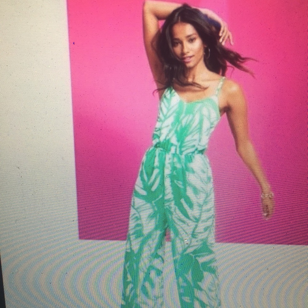 Lilly Pulitzer Green & White Jumpsuit S/P